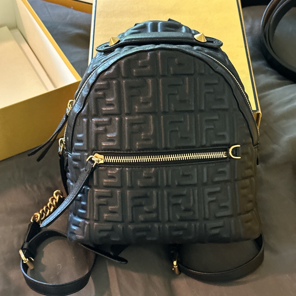 FF Quilted Mini Leather Backpack